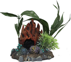 Blue Ribbon Pet Products - Exotic Environments Fire Coral Cave W/plants