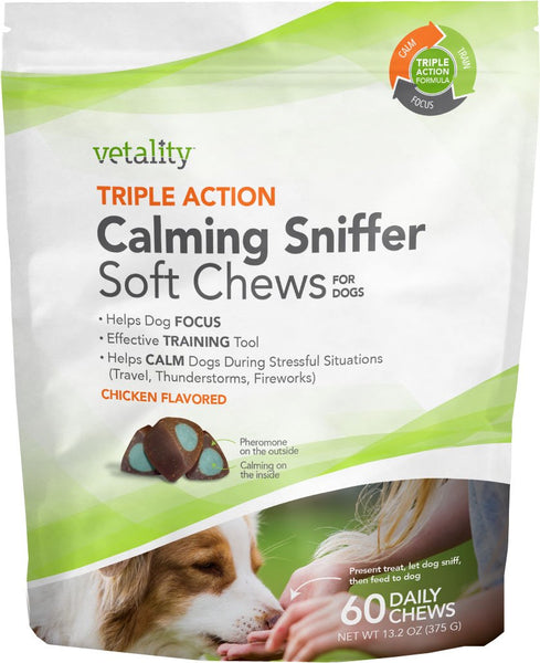 Tevra Brands Llc - Triple Action Calming Sniffer Chews For Dogs