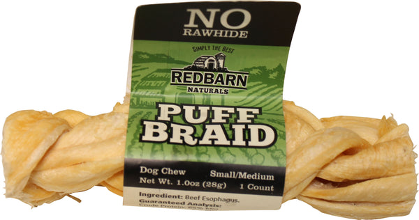 Redbarn Pet Products Inc - Puff Braid Dog Chew (Case of 10 )