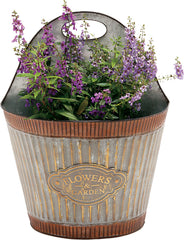 Deer Park Ironworks - Wide Corrugated Wall Planter Flowers And Garden (Case of 6 )