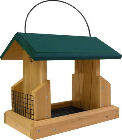 Welliver Outdoors - Hopper Feeder Deluxe Cedar With Suet Holders