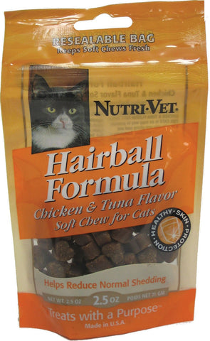 Nutri-vet Wellness Llc  D - Hairball Soft Chews For Cats