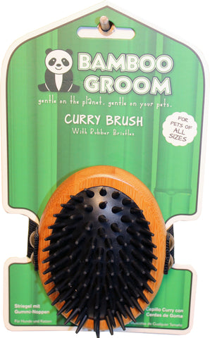 Paws/alcott - Bamboo Curry Brush With Rubber Bristles