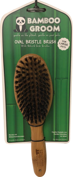 Paws/alcott - Bamboo Oval Bristl Brush With Natural Boar Bristle