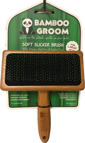 Paws/alcott - Bamboo Soft Slicker Brush With Stainless Steel Pin