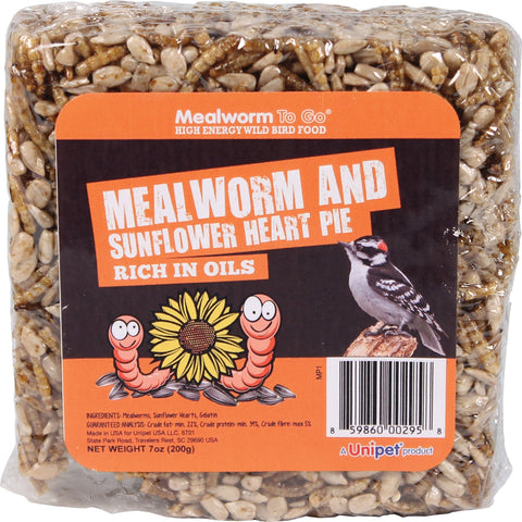 Unipet Llc - Mealworm To Go Mealworm And Sunflower Heart Pie (Case of 6 )