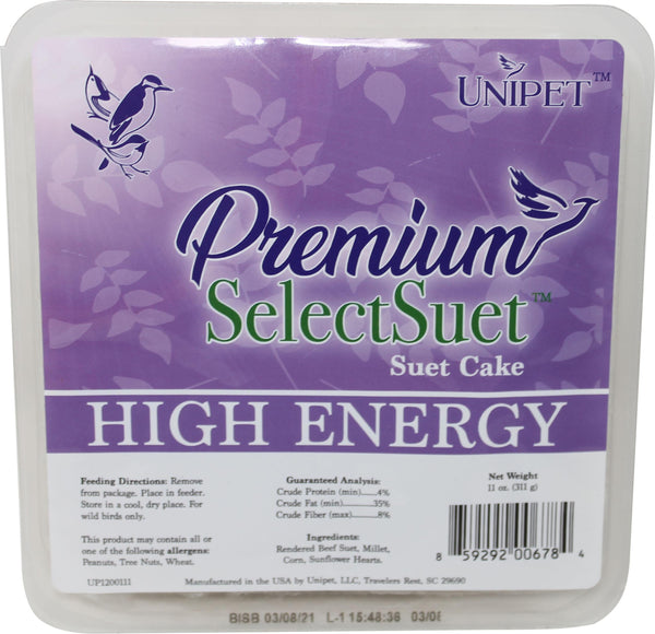 Unipet Llc - Premiun Select High Energy Suet (Case of 12 )