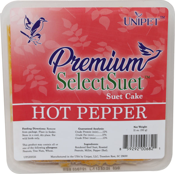 Unipet Llc - Premium Select Hot Pepper Suet (Case of 12 )