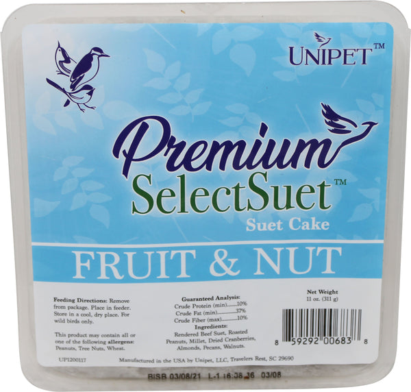 Unipet Llc - Premium Select Fruit And Nut Suet (Case of 12 )