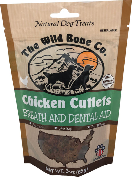 The Wild Bone Company - Chicken Cutlets Dog Treat Breath And Dental Aid