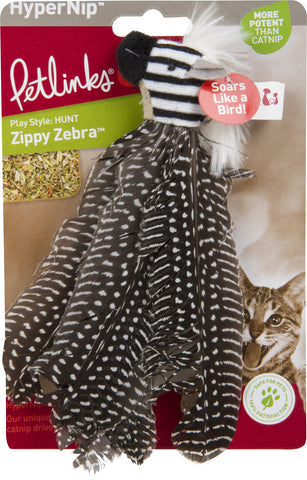 Worldwise Inc - Hypernip Zippy Zebra Feathers Cat Toy