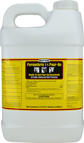 Durvet Fly             D - Permethrin 1% Pour On Insecticide (Case of 4 )