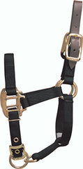 Hamilton Halter Company - Adjustable Horse Halter With Leather Headpole