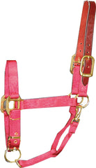 Hamilton Halter Company - Adjustable Horse Halter With Leather Headpole