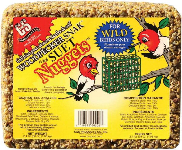 C And S Products Co Inc P - Woodpecker Snak With Peanut Suet Nuggets