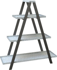 Panacea Products-Vintage Ladder A-frame Stand W- Galv Shelves