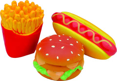 Coastal Pet Products - Lil Pals Latex Hamburger Fries & Hot Dog Toy Set