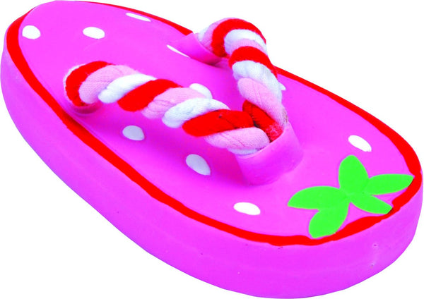 Coastal Pet Products - Lil Pals Latex & Rope Strawberry Flipflop