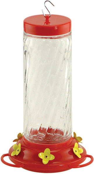 Audubon/woodlink - Feeder Hummingbird Swirl Pink Glass